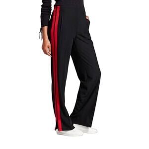 Who What Wear Track Pant XS *Target Black Red Stripe Wide Leg